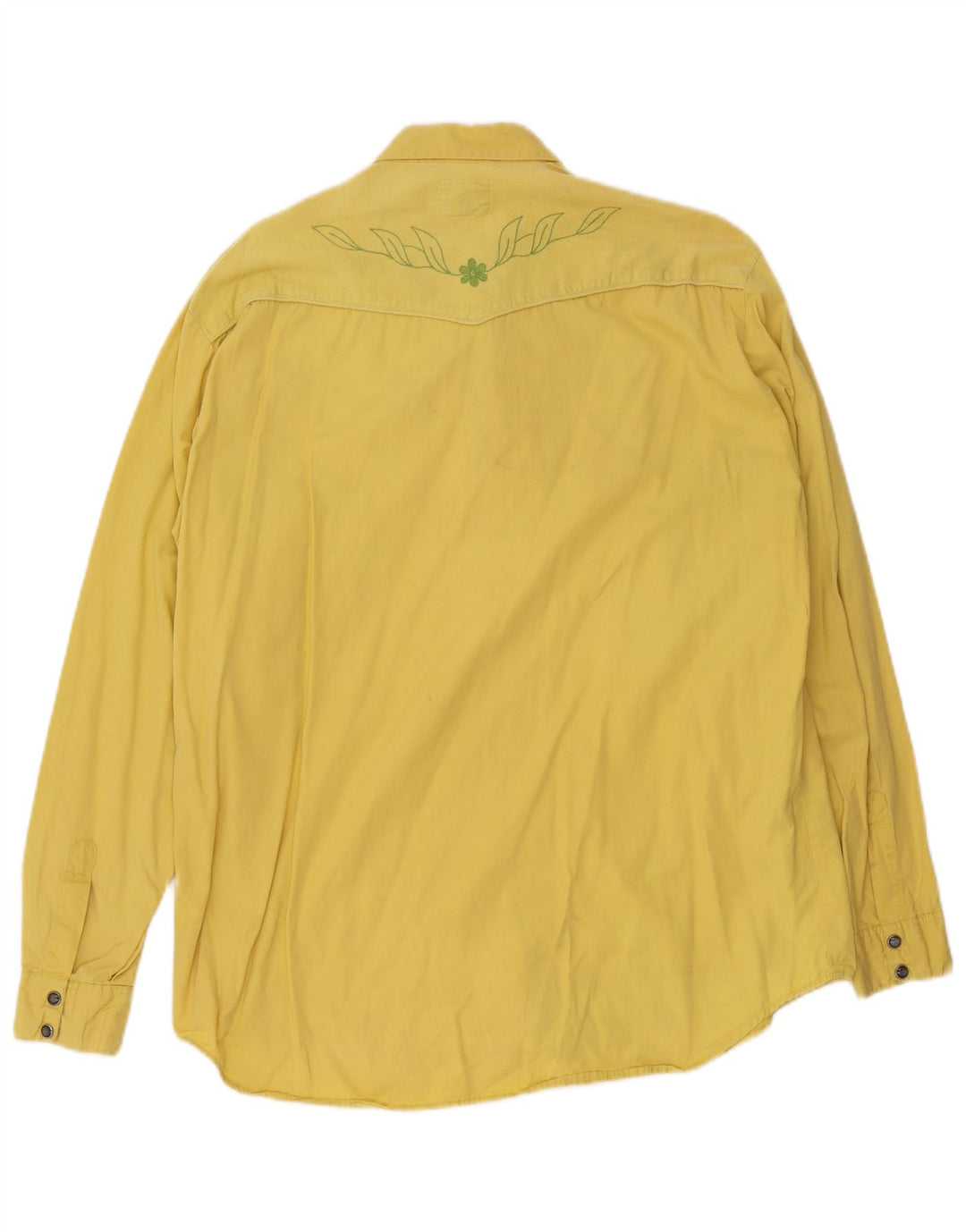 Camicia da uomo in velluto a coste Fiorucci in cotone floreale giallo medio