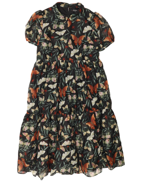 Abito a strati da donna con motivo astratto Disturbia UK 20 2XL Farfalla verde