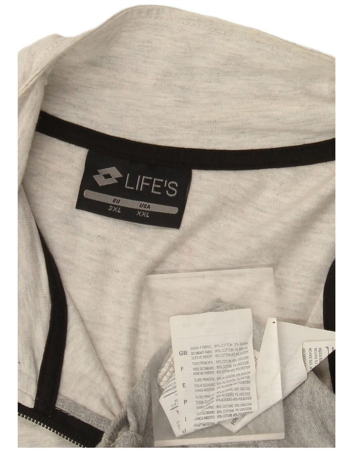 Giacca da tuta da uomo Lotto 2XL in cotone color block grigio