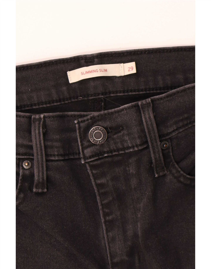 Jeans slim snellenti da donna Levi's W29 L32 cotone nero