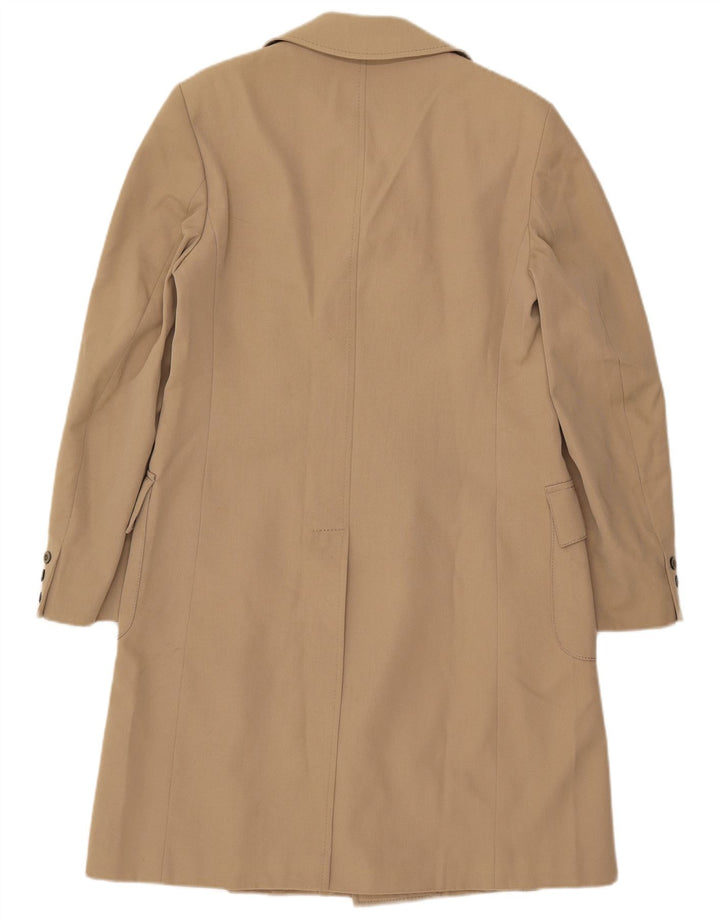 Cappotto doppiopetto vintage da uomo UK 36 piccolo beige