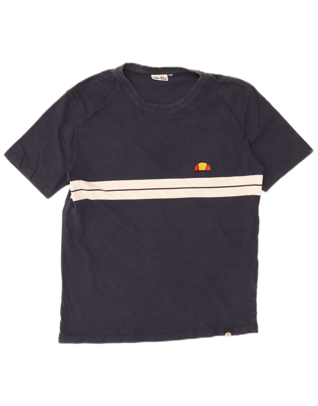 T-shirt da uomo Ellesse Top piccola in cotone a righe blu navy