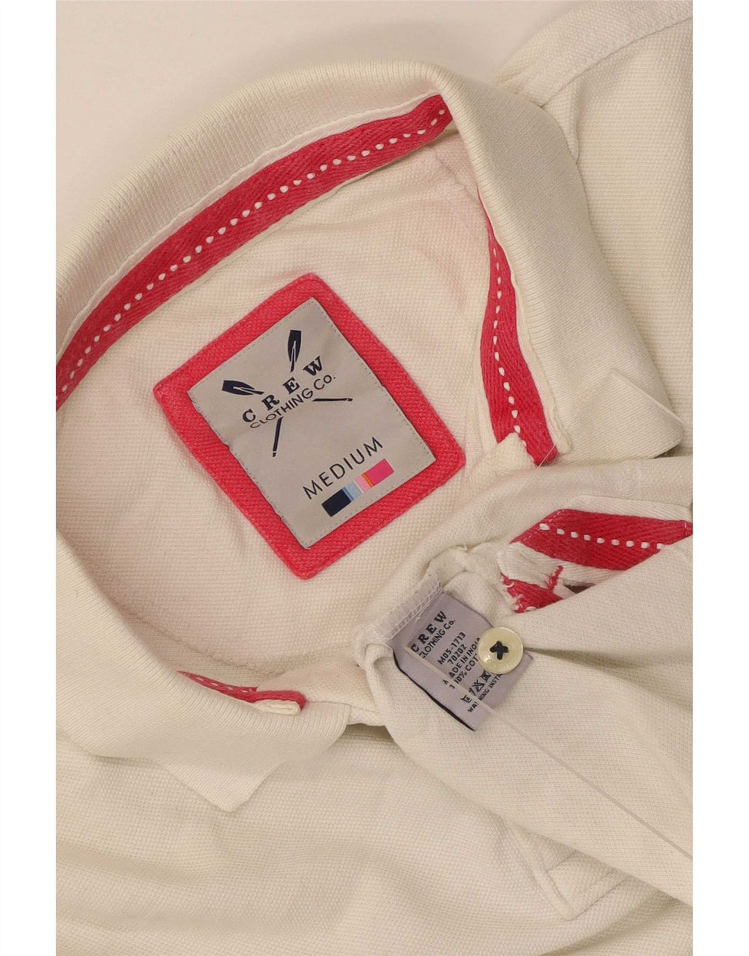 Crew Clothing Polo da uomo in cotone bianco sporco medio