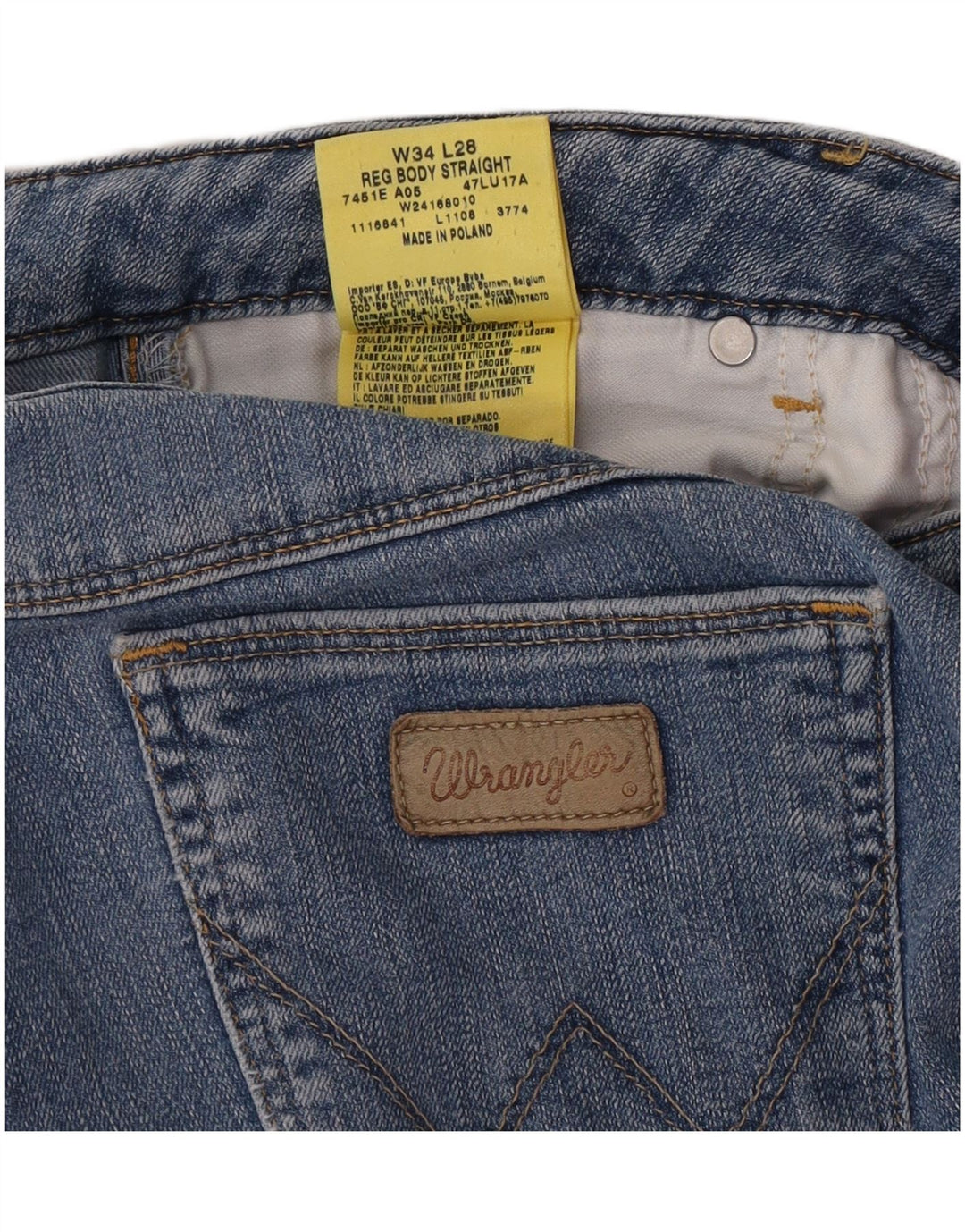 Jeans dritti da donna Wrangler W34 L28 cotone blu