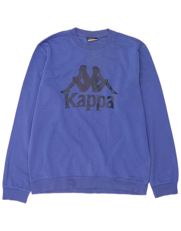 Felpa grafica da uomo Kappa maglione 2XL cotone blu