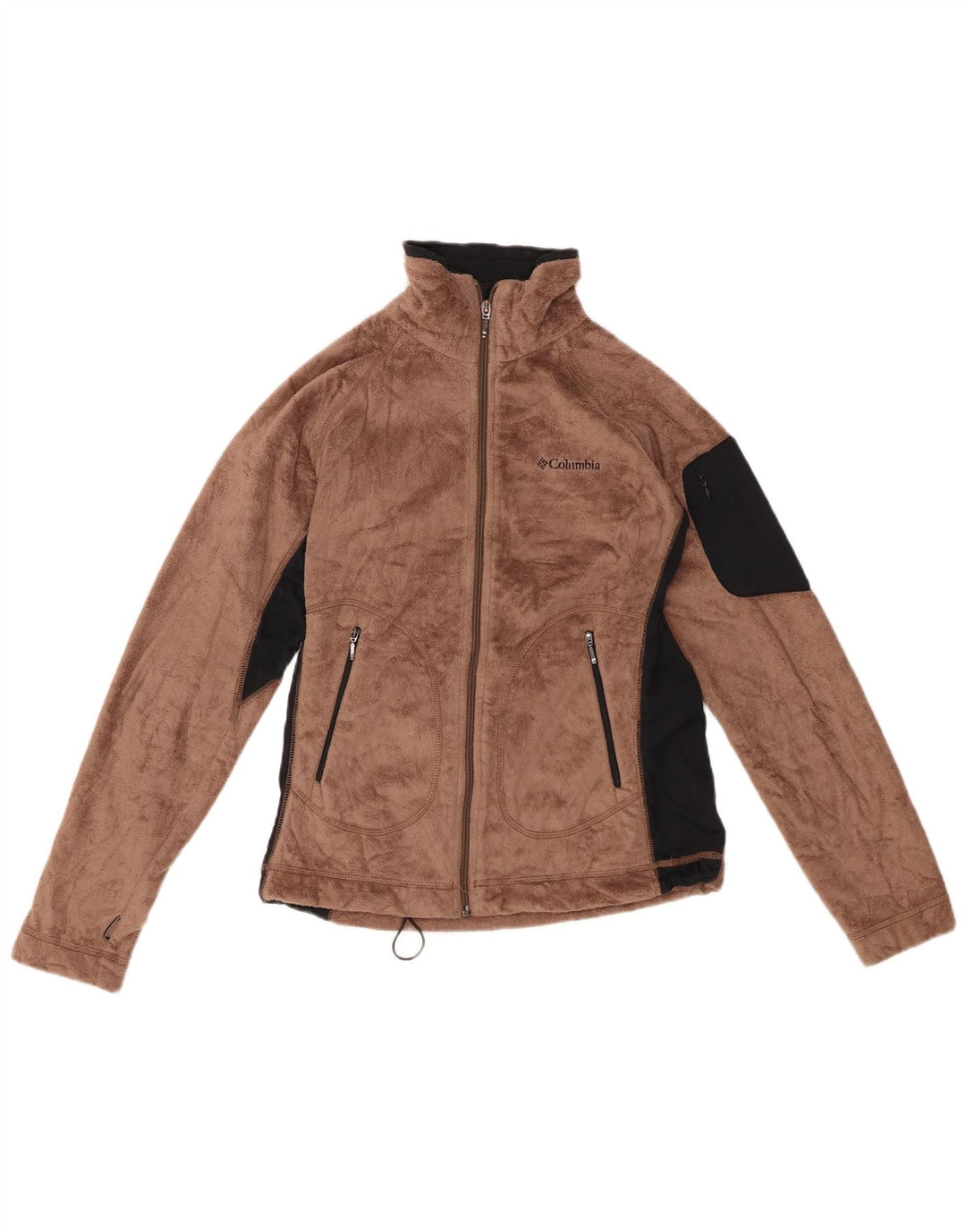 Giacca in pile da donna COLUMBIA UK 10 Small Marrone Colourblock Poliestere
