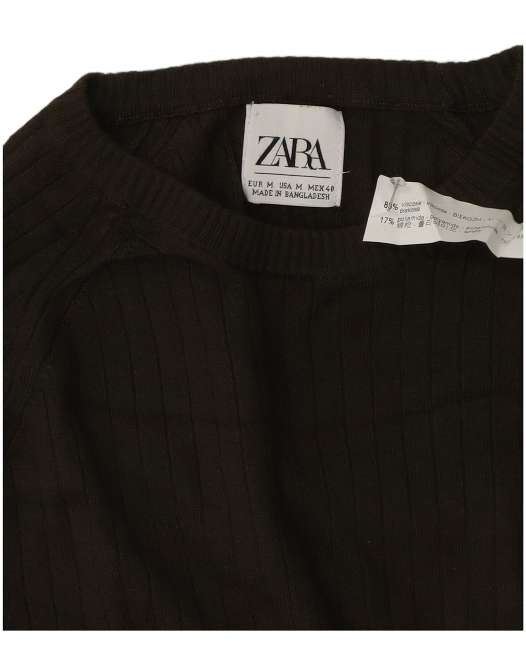Maglione Zara da uomo girocollo in viscosa verde medio