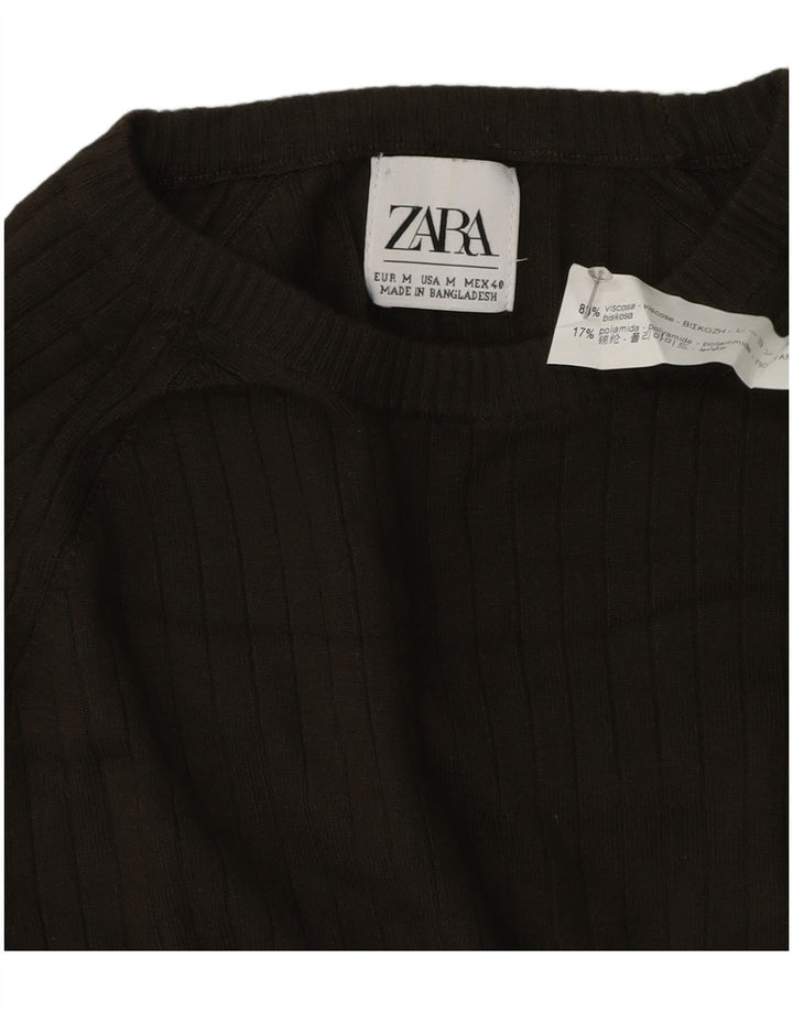 Maglione Zara da uomo girocollo in viscosa verde medio