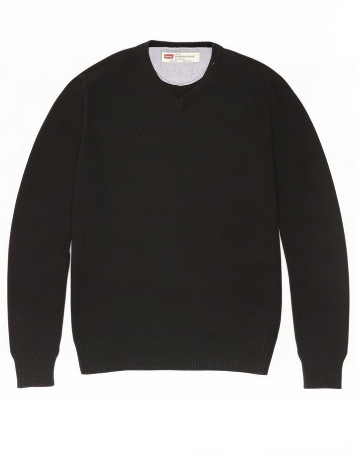 Maglione Levi's da uomo slim fit con scollo a V piccolo nero