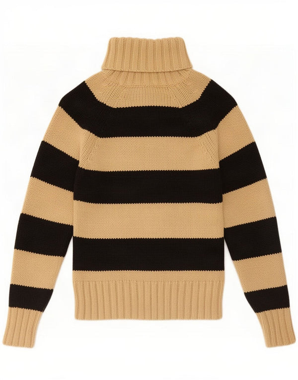 Maglione maglione a collo alto da donna Gap UK 10 piccolo cotone a righe beige