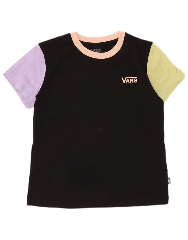 T-shirt da donna Vans UK 6 XS in cotone color block nero