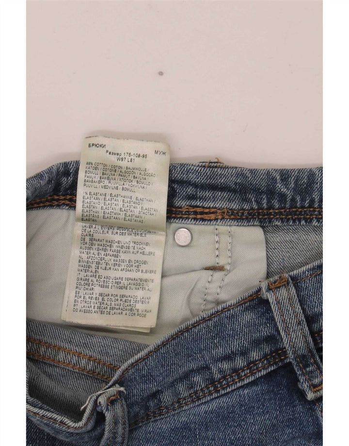 Jeans dritti da uomo Wrangler vestibilità regolare W38 L32 cotone blu