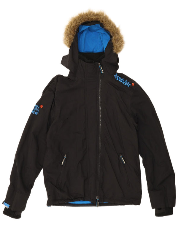 Giacca a vento da uomo con cappuccio SUPERDRY UK 40 grande nera