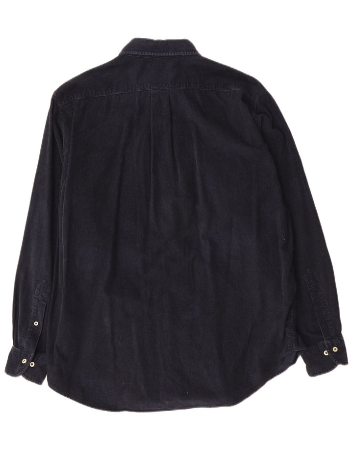 Camicia da uomo in velluto a coste Sisley blu navy medio