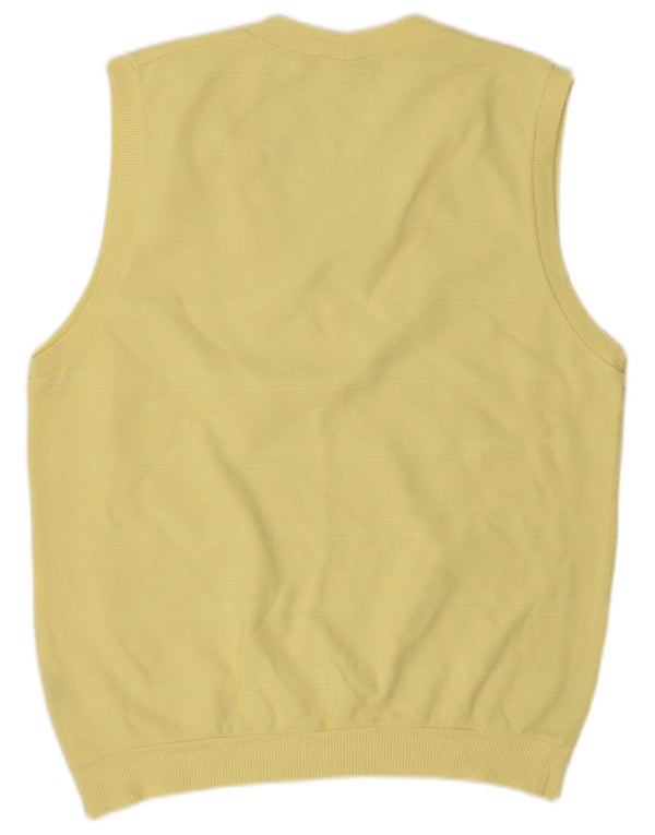 Maser M Mens Vest Tank Top UK 40 Medium Yellow Cotton
