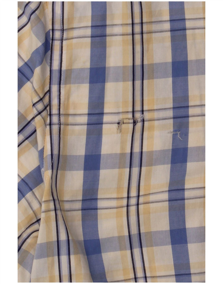 Camicia a maniche corte da uomo Carrera 2XL cotone a quadri bianchi