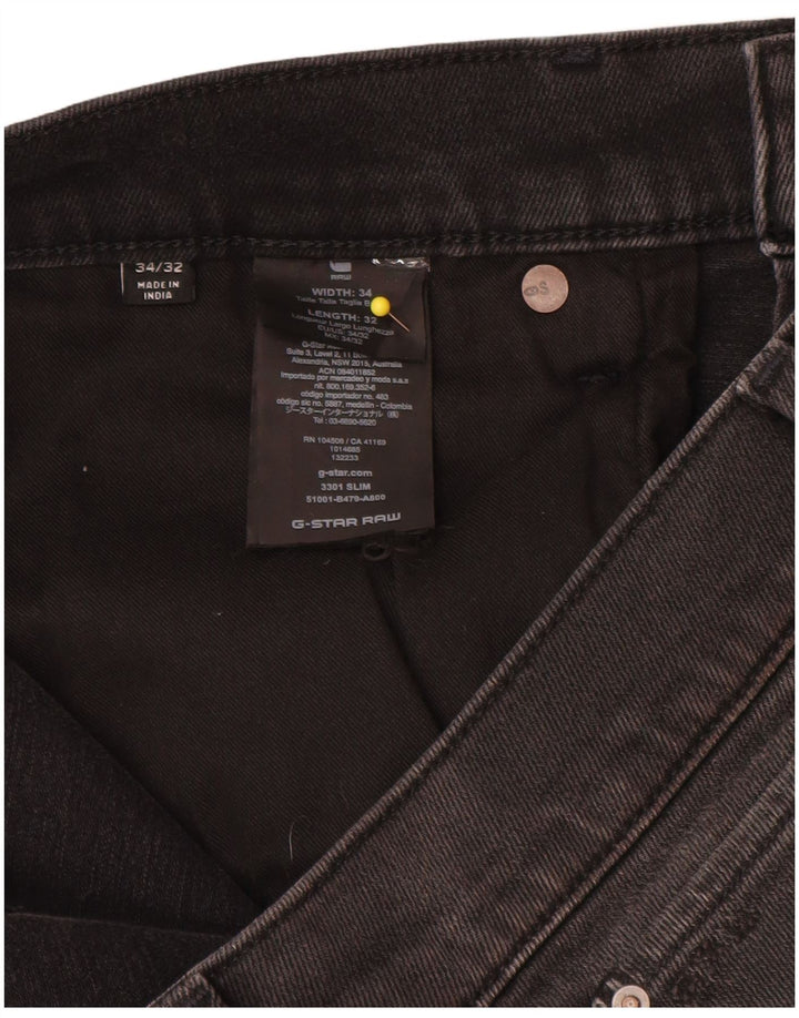 Jeans slim da uomo G-Star W34 L32 cotone grigio
