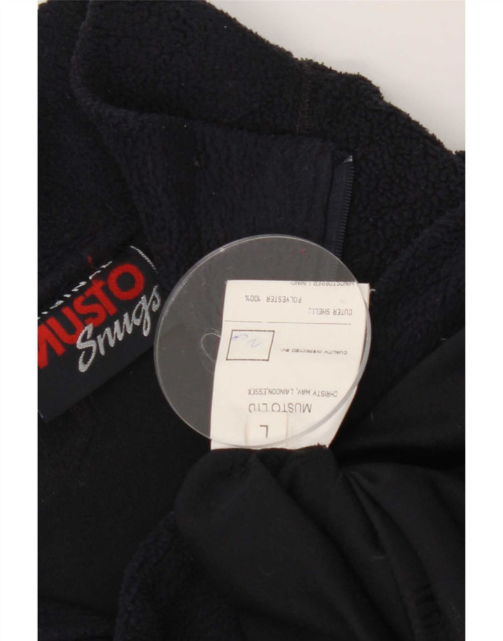 Musto Maglione in pile da uomo con zip e collo, grande, in poliestere blu navy