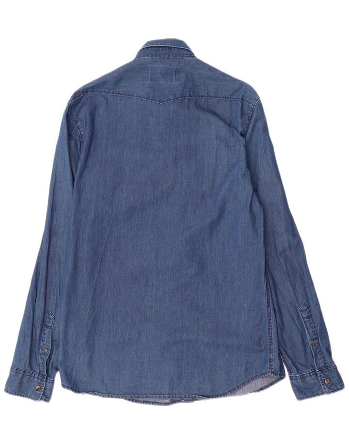 Camicia di jeans da uomo Jack & Jones in cotone blu medio