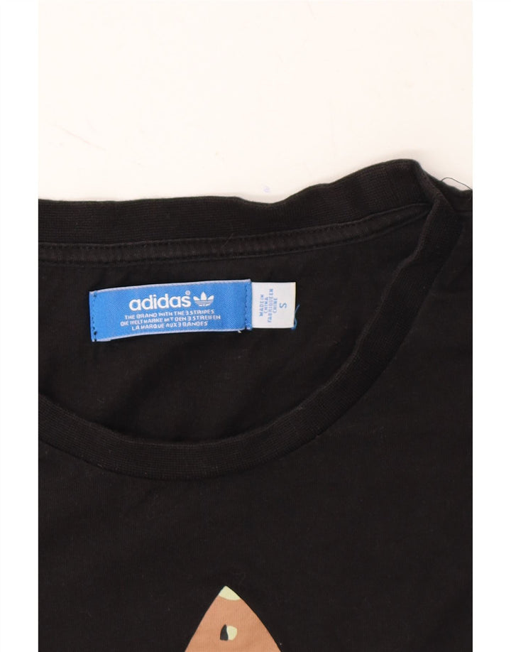 ADIDAS Mens Graphic T-Shirt Top Small Black Cotton Vintage Adidas and Second-Hand Adidas from Messina Hembry 