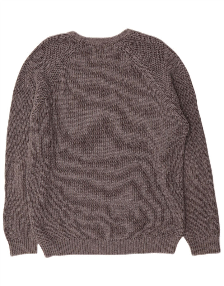 Maglione Zara da uomo con scollo a barca in cotone grigio medio