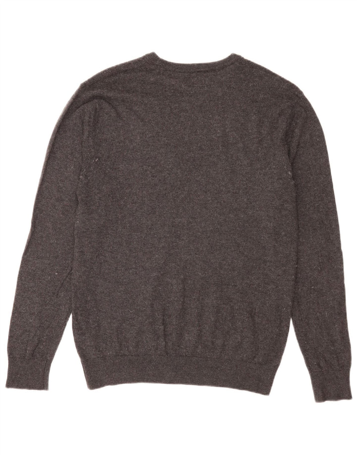 Crew Clothing Maglione da uomo con scollo a barca in nylon grigio medio