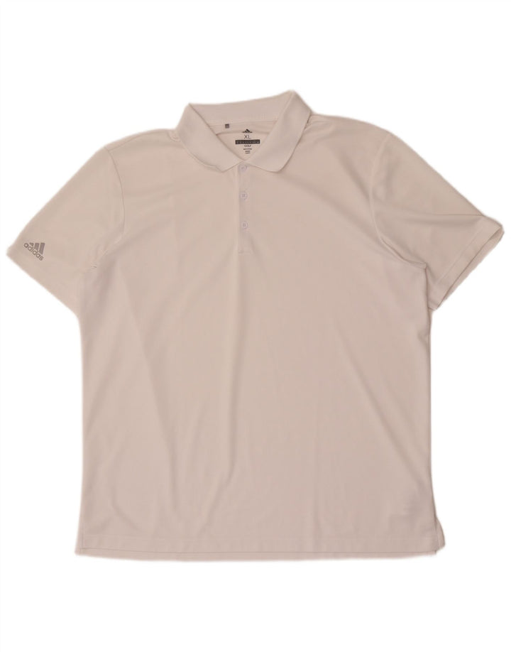 Polo da golf da uomo Adidas XL bianca in poliestere