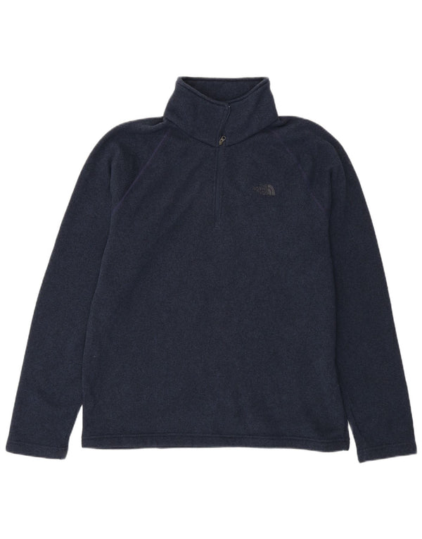 THE NORTH FACE Felpa da uomo con collo con zip, maglione grande blu navy screziato
