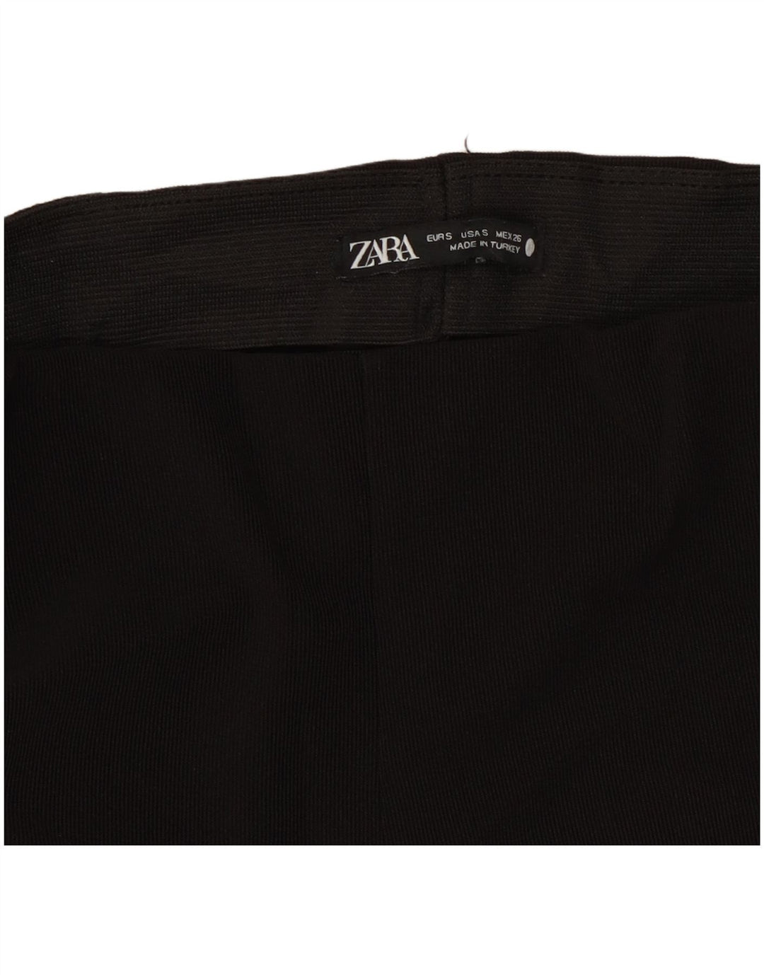 Pantaloni casual svasati da donna Zara piccoli W26 L30 poliestere nero