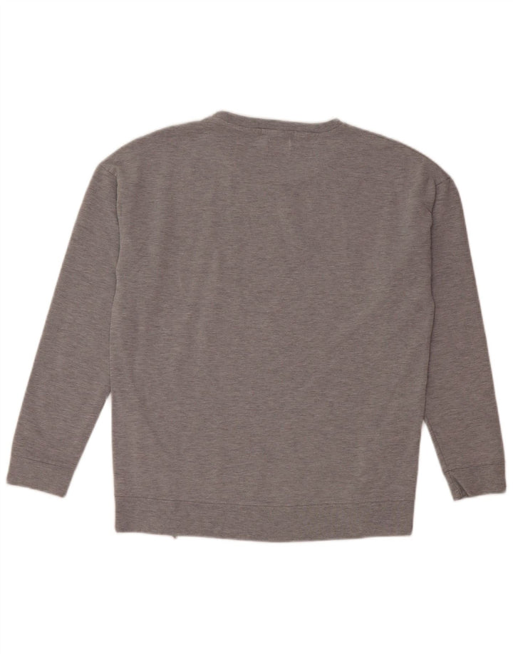 CONVERSE Felpa con grafica da donna Maglione UK 14 Cotone grigio medio