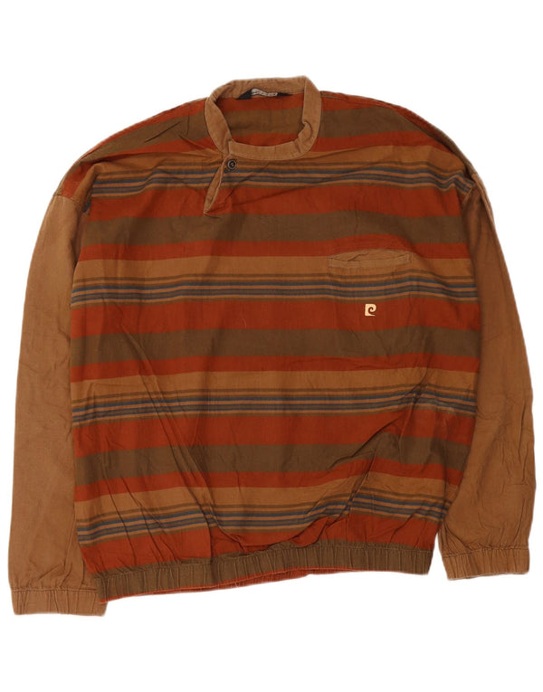 Pierre Cardin Maglia pullover da uomo a righe marrone medio