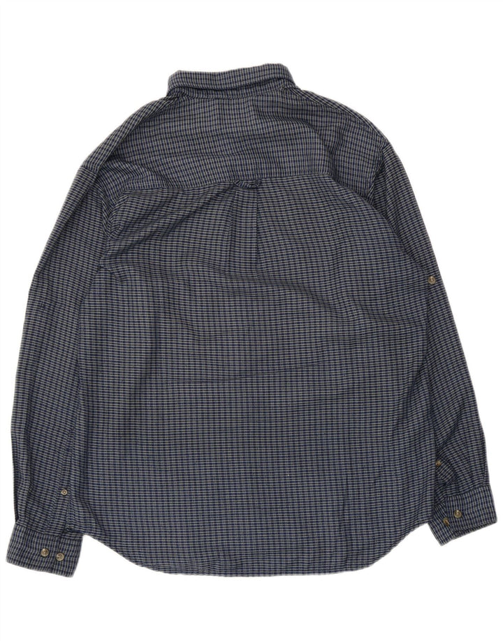 Camicia in flanella da uomo Columbia in poliestere a quadri blu medio