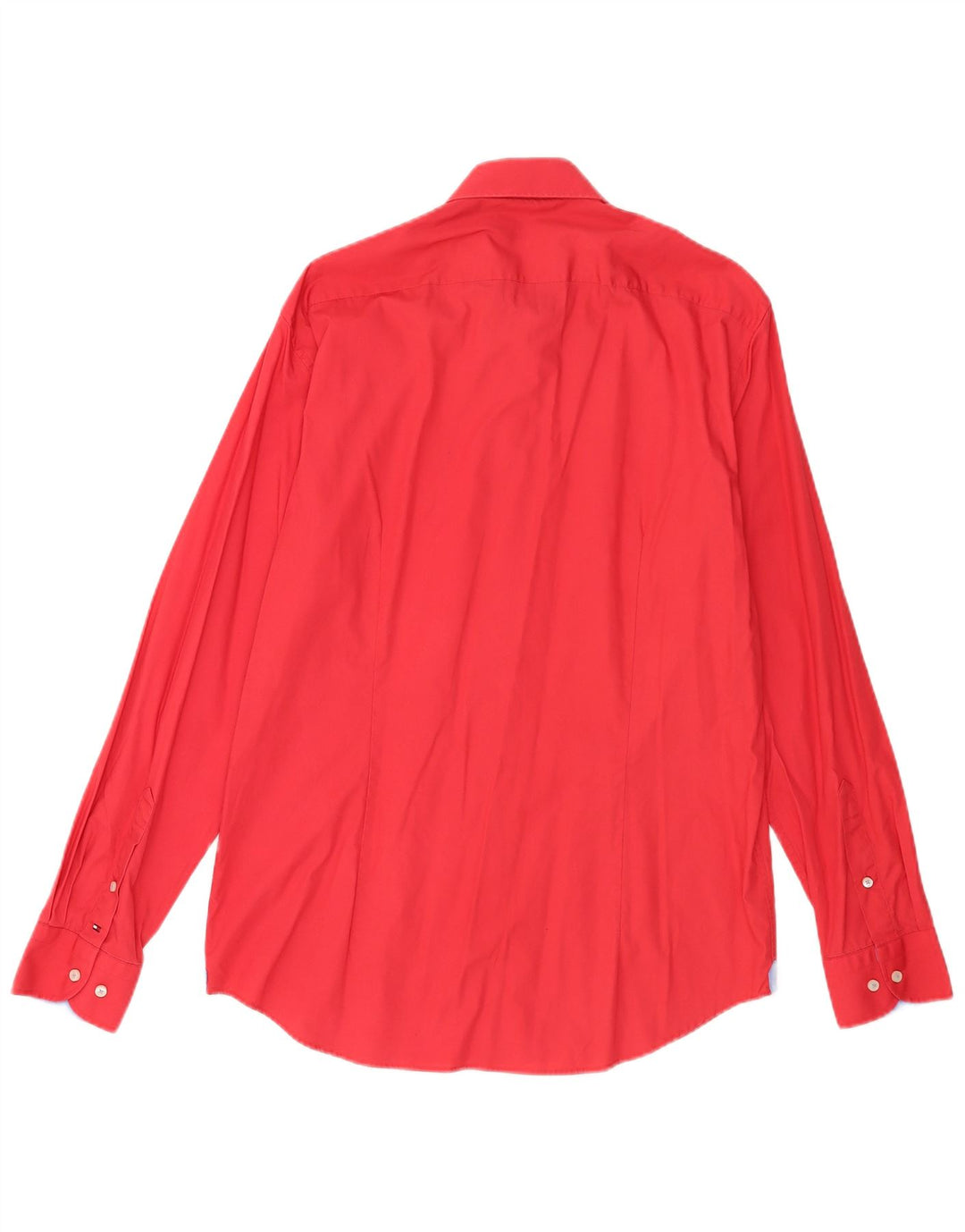 Camicia aderente su misura da uomo Tommy Hilfiger taglia 16 41 grande cotone rosso