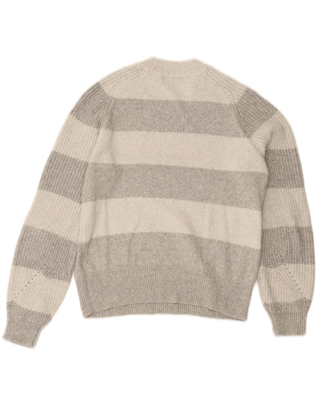Maglione maglione girocollo da donna Zara UK 10 piccolo poliestere a righe grigie