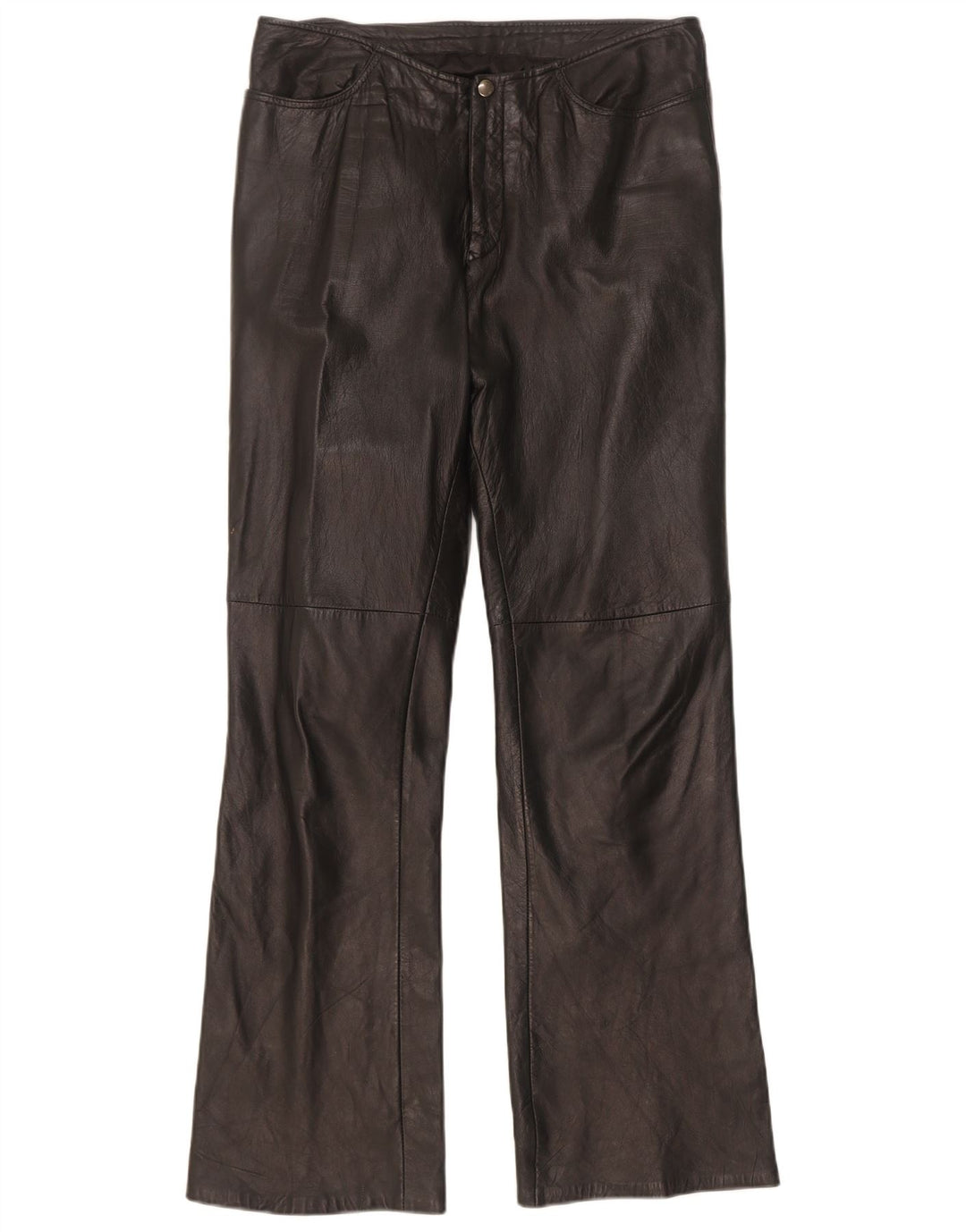 Pantaloni in pelle bootcut da donna Dakota W30 L31 neri