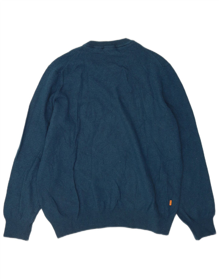 Maglione maglione girocollo da uomo Timberland grande lana blu