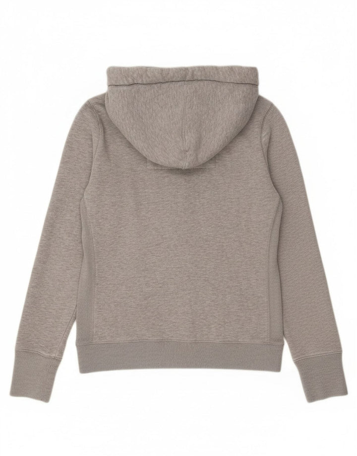 Maglione con cappuccio e zip grafica da donna Superdry UK 14 Cotone grigio medio