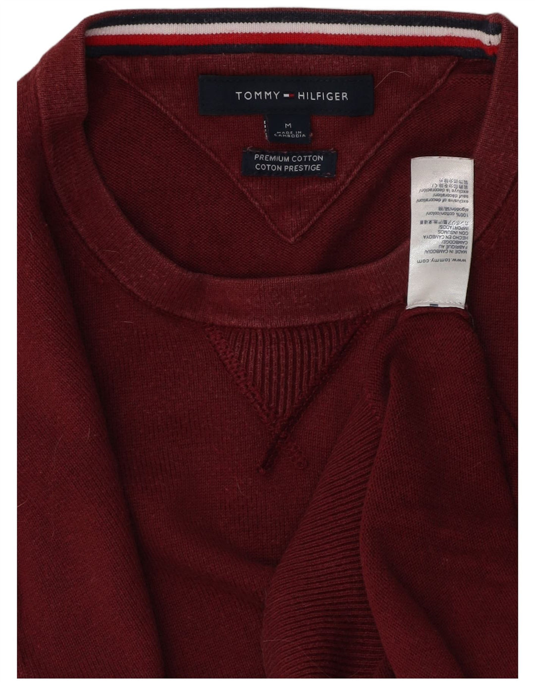 TOMMY HILFIGER Maglione girocollo da uomo in cotone marrone medio medio
