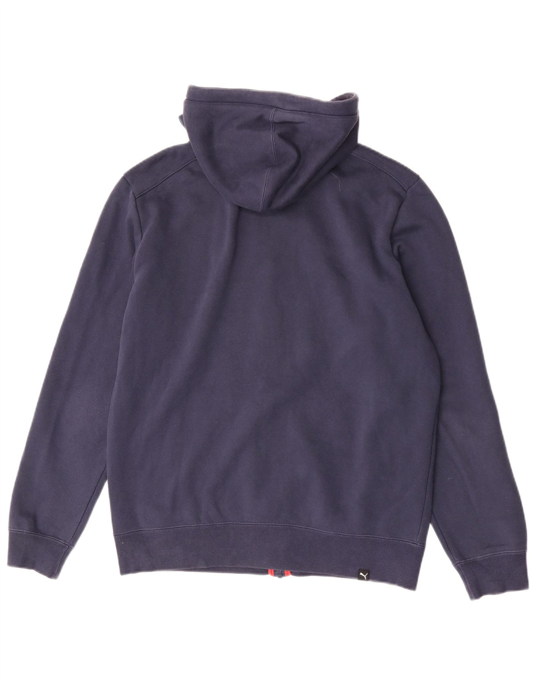 Felpa con cappuccio e zip con vestibilità regolare grafica Puma da uomo in cotone blu navy medio