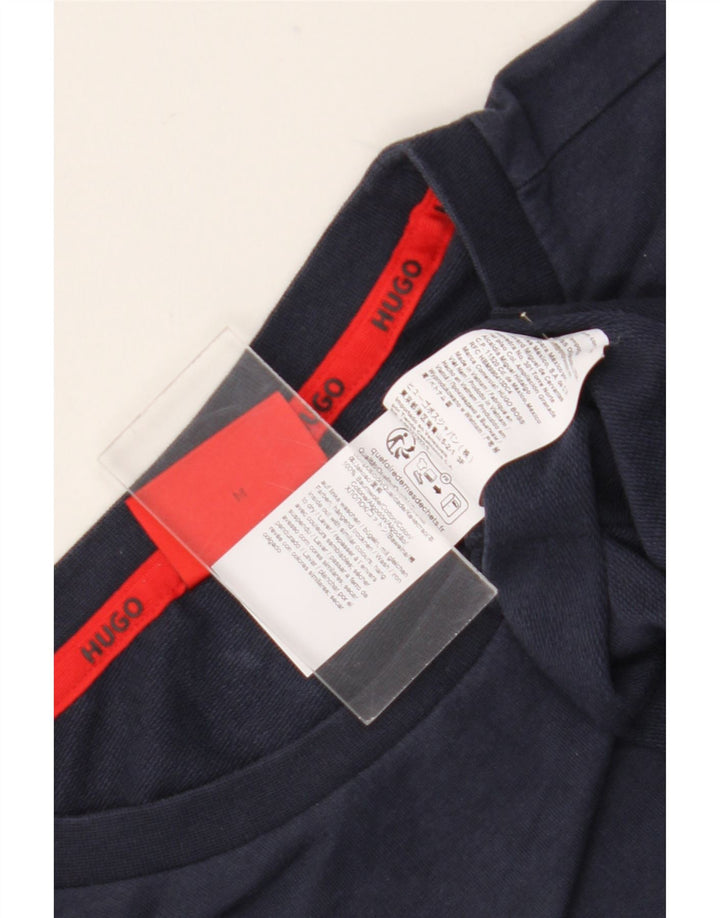 Felpa grafica da uomo Hugo Boss, maglione medio, cotone blu navy