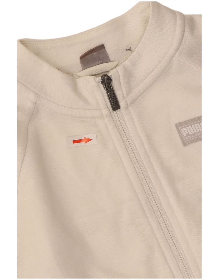 Giacca da tuta oversize corta da donna Puma UK 10 piccola poliestere bianco