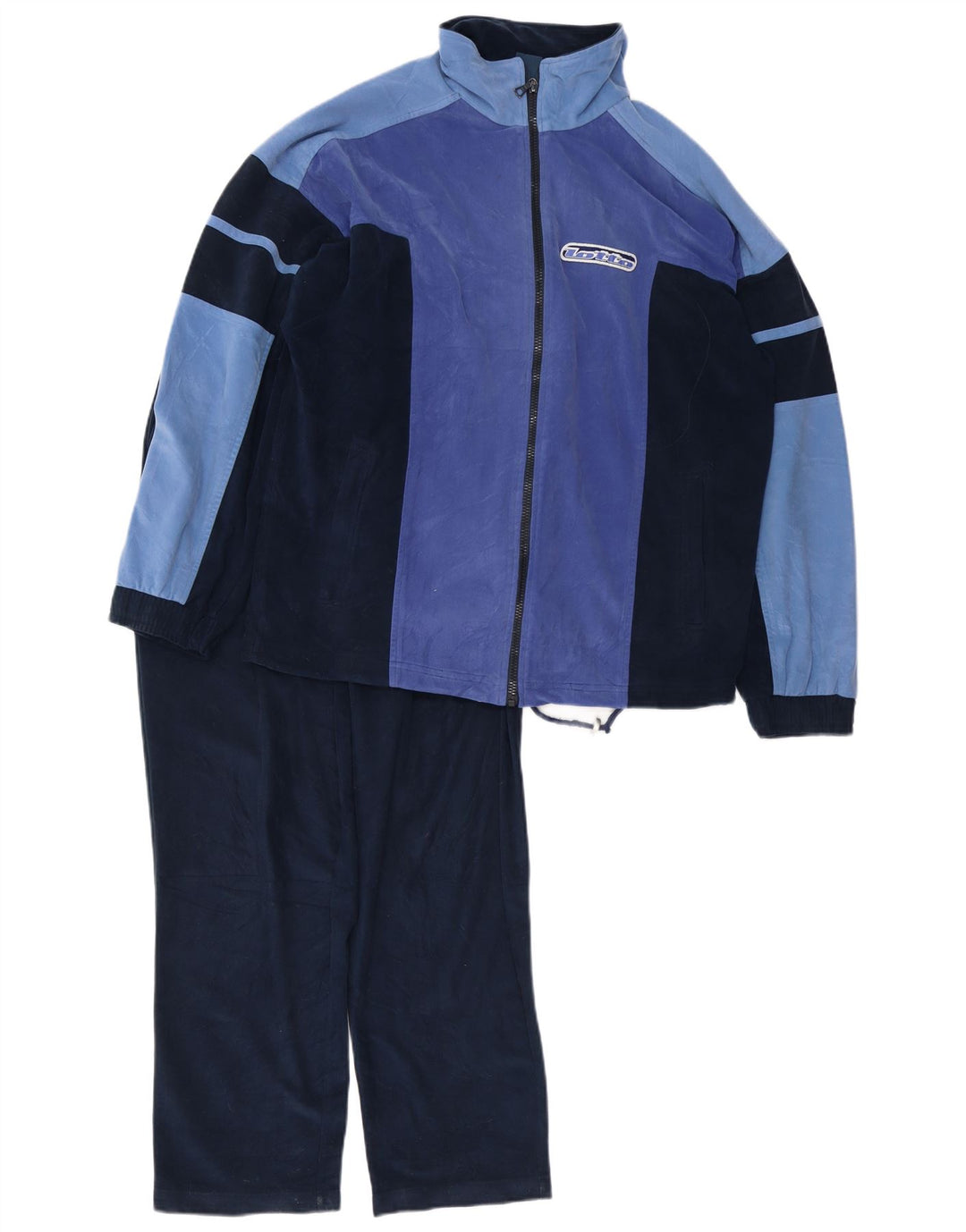 Tuta intera da uomo in velluto Lotto, poliestere color block medio blu navy