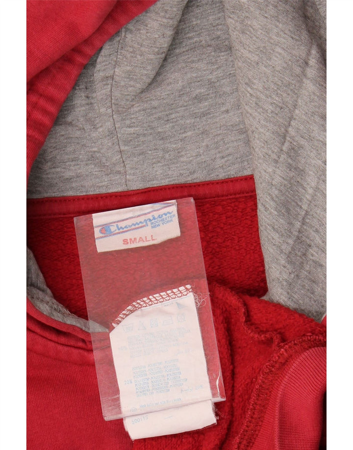 Maglione con cappuccio e zip da uomo CHAMPION piccolo in cotone rosso