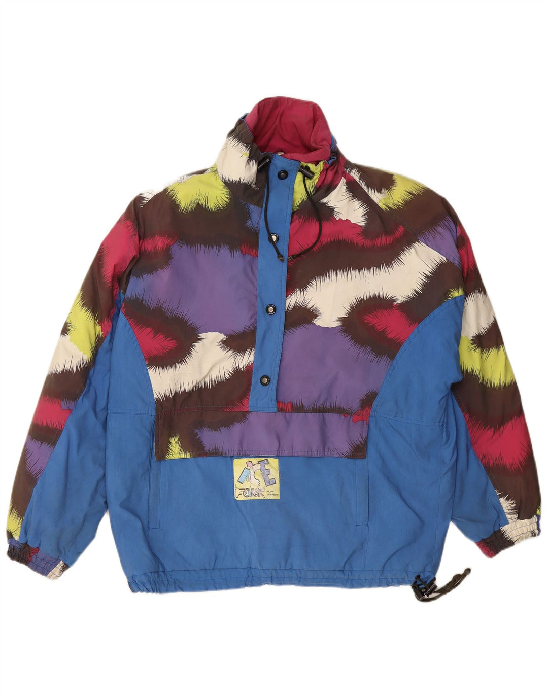 FEVER Giacca anorak da uomo UK 38 Poliestere color block blu medio