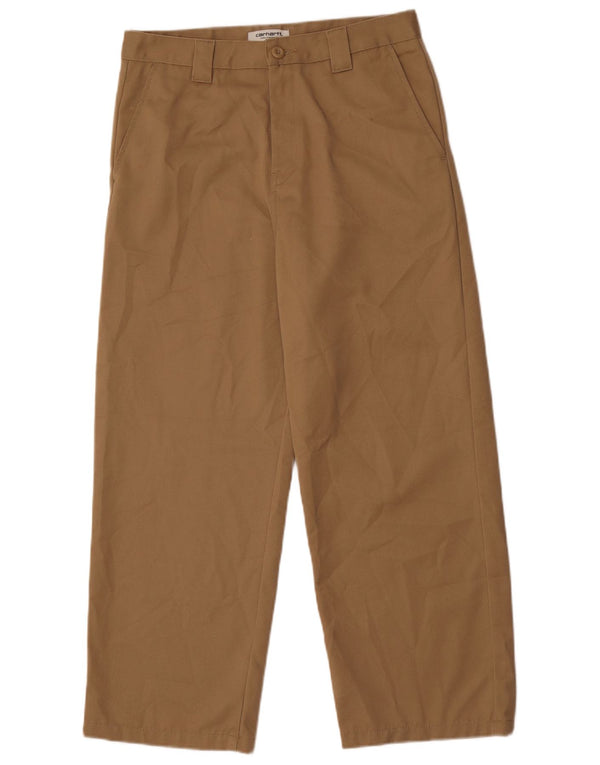 Pantaloni corti dritti rilassati da uomo Carhartt W28 L25 poliestere marrone