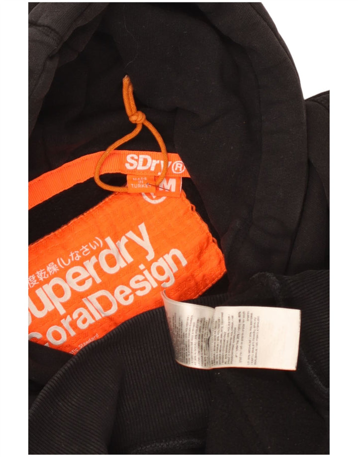 Maglione con cappuccio grafico da uomo Superdry in cotone nero medio
