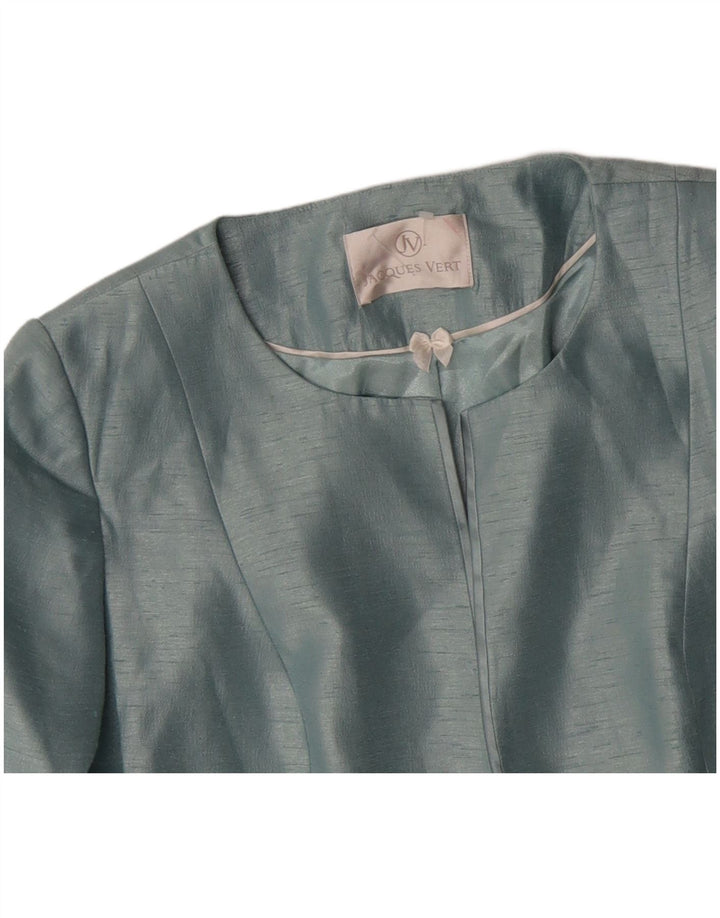 Giacca blazer corta da donna con maniche a 3/4 Jacques Vert UK 16 grande in viscosa blu