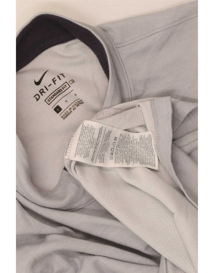 Nike Uomo Dri Fit Standard Zip Neck Pullover Tuta Top Large Grigia