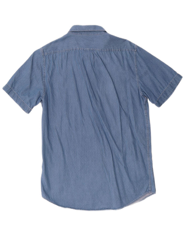 Camicia di jeans Lee da uomo a maniche corte, vestibilità regolare, in cotone maculato blu