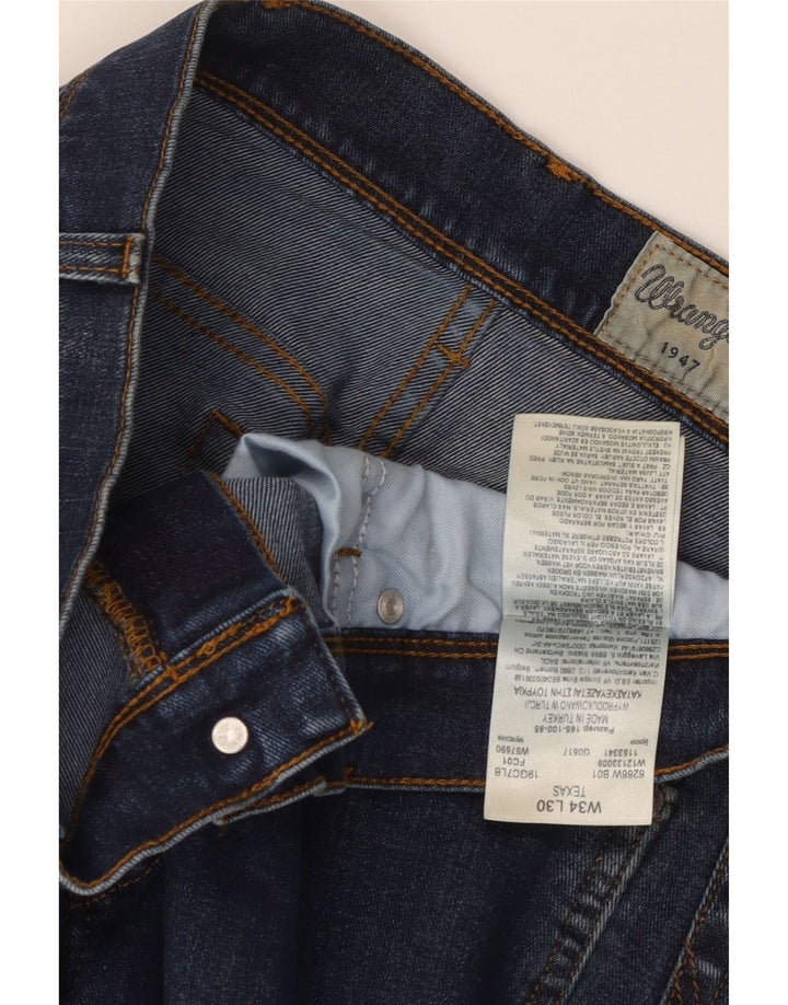 Jeans dritti da uomo Wrangler Texas W34 L26 cotone blu navy